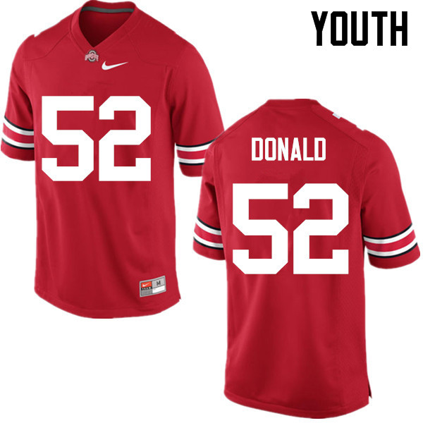 Youth Ohio State Buckeyes #52 Noah Donald College Football Jerseys Game-Red